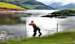 6 - American bait fisherman striding across the Sc.png