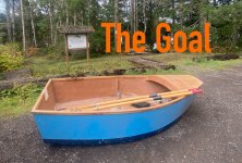 A Port Ludlow Pram at the Teal Lake parking area near Port Ludlow. This boat is a donor boat as an example for how to build my own. A Port Ludlow Pram at the Teal Lake parking area near Port Ludlow. This boat is a donor boat as an example for how to build my own.