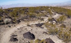 403 Single Track Slaon Canyon SCA looking down on Vegas.jpg