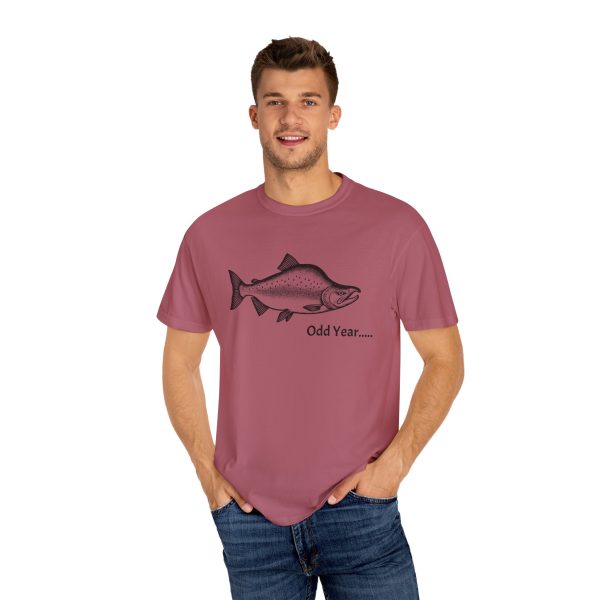 ODD YEAR Pink Salmon PNW Fly Fishing Graphic T-Shirt - Image 36