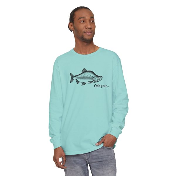 "Odd Year" Pink Salmon PNW Fly Fishing Long Sleeve Tee - Image 16