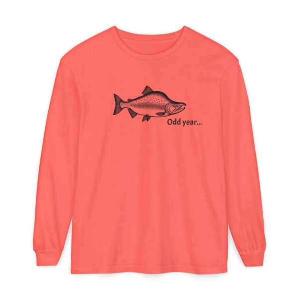 "Odd Year" Pink Salmon PNW Fly Fishing Long Sleeve Tee - Image 10