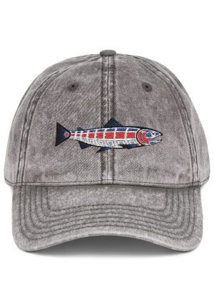 Embroidered Fish Logo "Old Man Hat" Cap - Casual Outdoor Hat