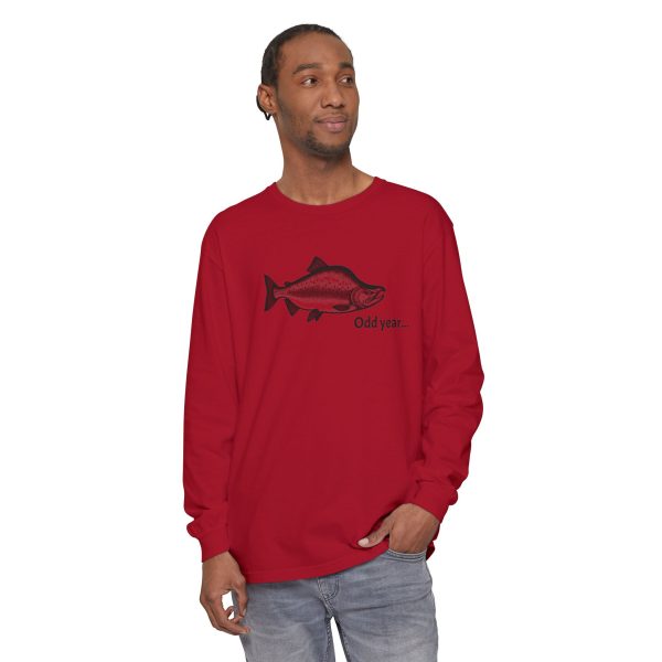 "Odd Year" Pink Salmon PNW Fly Fishing Long Sleeve Tee - Image 36