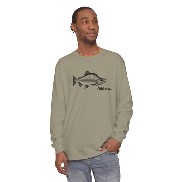 "Odd Year" Pink Salmon PNW Fly Fishing Long Sleeve Tee - Image 3