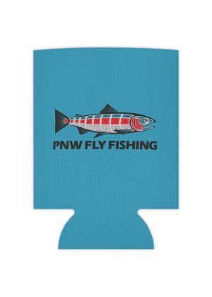 Fishing Can Cooler - PNW Fly Fishing Insulated Beverage Holder, Outdoor Gear, Gift for Anglers, Fishing Party Accessory, Summer Essential