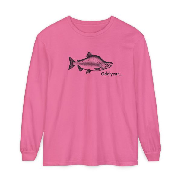 "Odd Year" Pink Salmon PNW Fly Fishing Long Sleeve Tee - Image 30