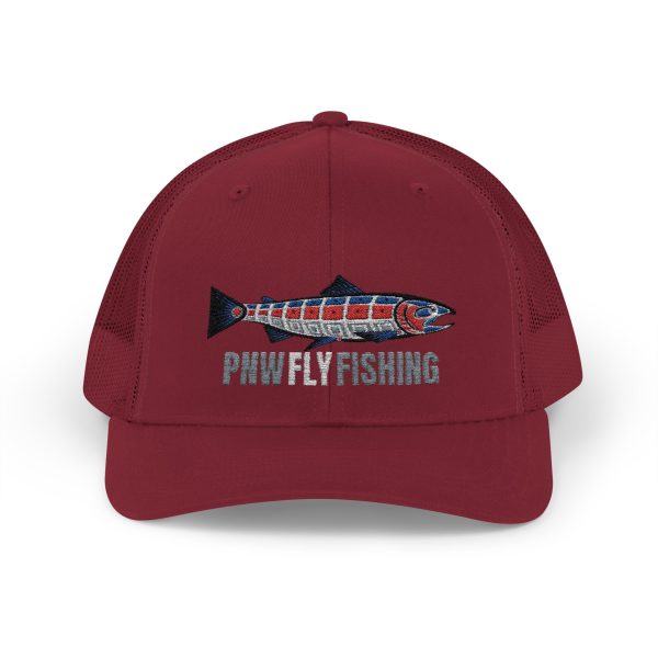 PNW Fly Fishing Fish Logo Snapback Trucker Cap - Image 28