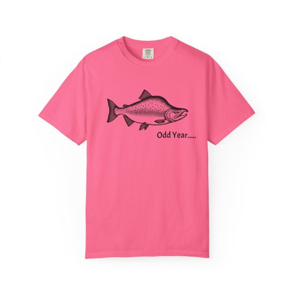 ODD YEAR Pink Salmon PNW Fly Fishing Graphic T-Shirt - Image 41