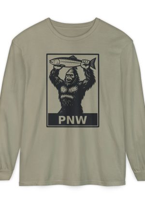 BOBO-SQUATCH PNW Fly Fishing Adventure Long Sleeve T-Shirt | Unisex Outdoor Tee