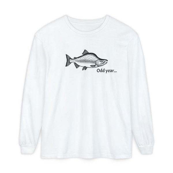 "Odd Year" Pink Salmon PNW Fly Fishing Long Sleeve Tee - Image 5
