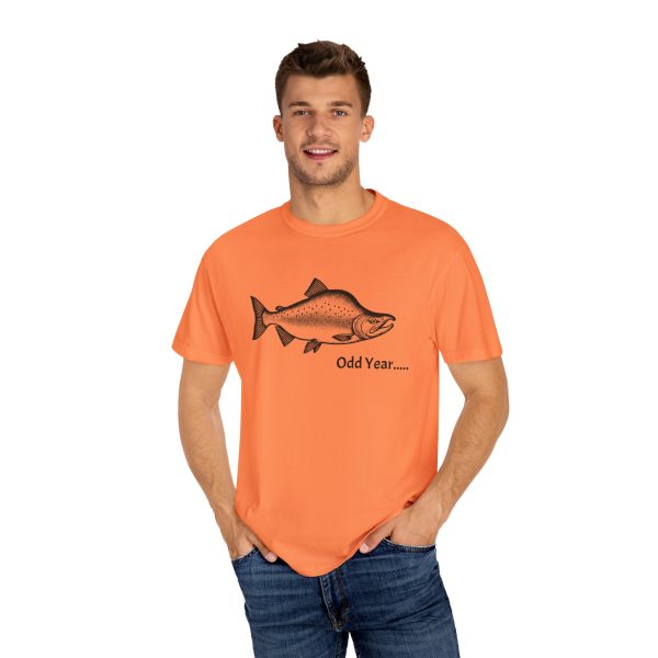 ODD YEAR Pink Salmon PNW Fly Fishing Graphic T-Shirt - Image 8