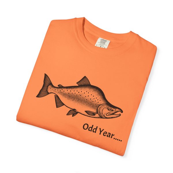 ODD YEAR Pink Salmon PNW Fly Fishing Graphic T-Shirt - Image 7