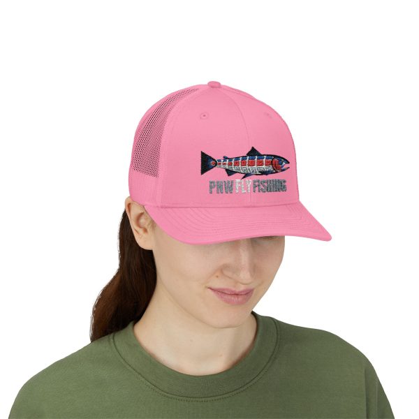 PNW Fly Fishing Fish Logo Snapback Trucker Cap - Image 27