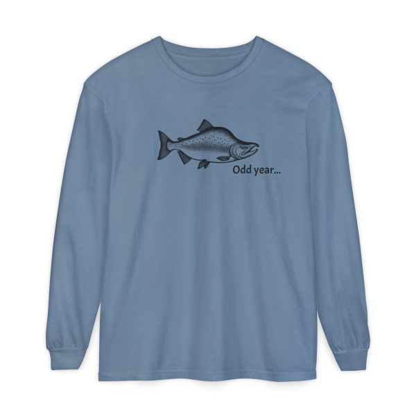 "Odd Year" Pink Salmon PNW Fly Fishing Long Sleeve Tee - Image 22