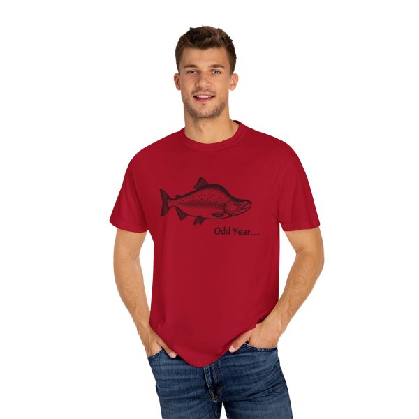 ODD YEAR Pink Salmon PNW Fly Fishing Graphic T-Shirt - Image 40