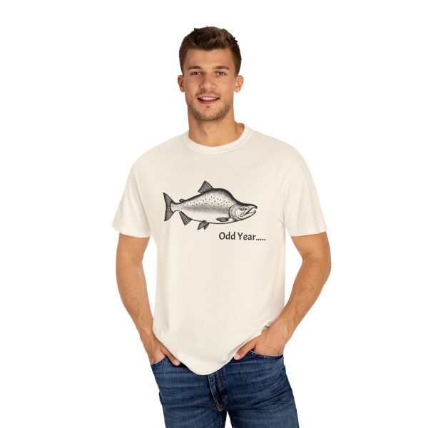 ODD YEAR Pink Salmon PNW Fly Fishing Graphic T-Shirt - Image 12