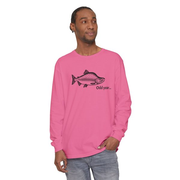 "Odd Year" Pink Salmon PNW Fly Fishing Long Sleeve Tee - Image 32