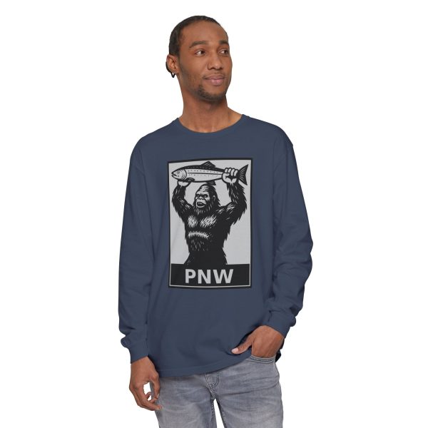 BOBO-SQUATCH PNW Fly Fishing Adventure Long Sleeve T-Shirt | Unisex Outdoor Tee - Image 21