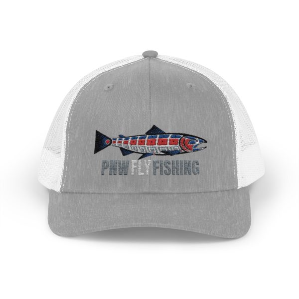 PNW Fly Fishing Fish Logo Snapback Trucker Cap - Image 21