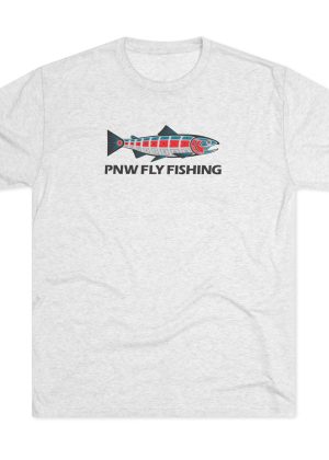 PNW Fly Fishing Tri-Blend Tee, Fishing Shirt, Unisex Fishing Apparel, Outdoor Wear, Fish Lover Gift, Sports Enthusiast Tee