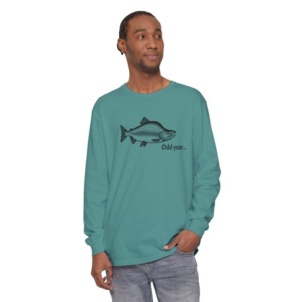 "Odd Year" Pink Salmon PNW Fly Fishing Long Sleeve Tee - Image 20