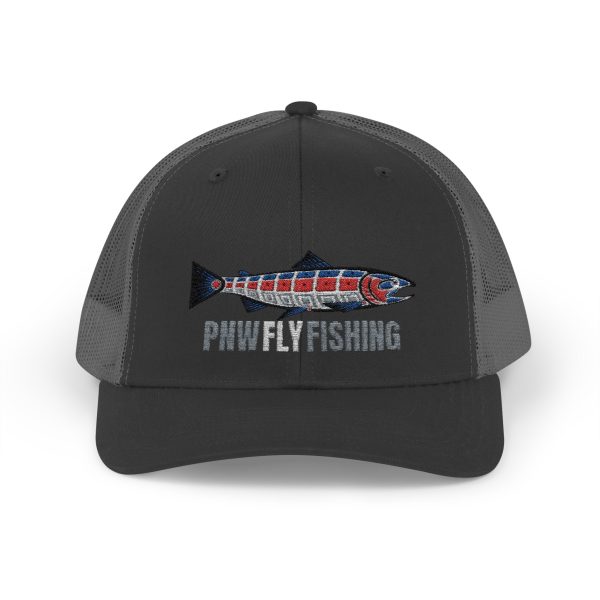 PNW Fly Fishing Fish Logo Snapback Trucker Cap - Image 9
