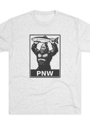 BOBO-SQUATCH PNW Fly Fishing Tee, Unisex Crew T-Shirt