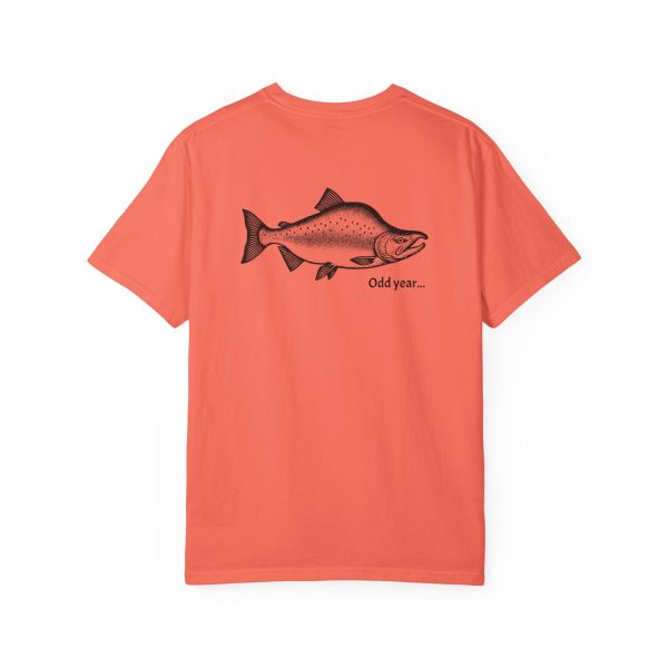 "Odd Year" Pink Salmon PNW Fly Fishing BACK PRINT T-Shirt - Image 7