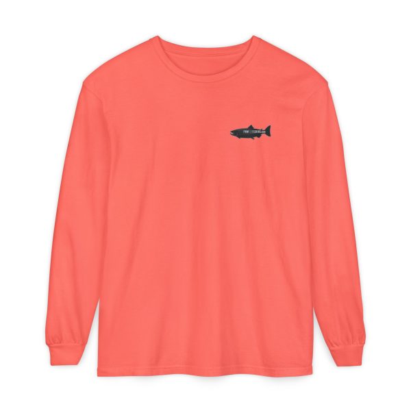 "Odd Year" Pink Salmon PNW Fly Fishing Long Sleeve Tee - BACK PRINT - Image 10