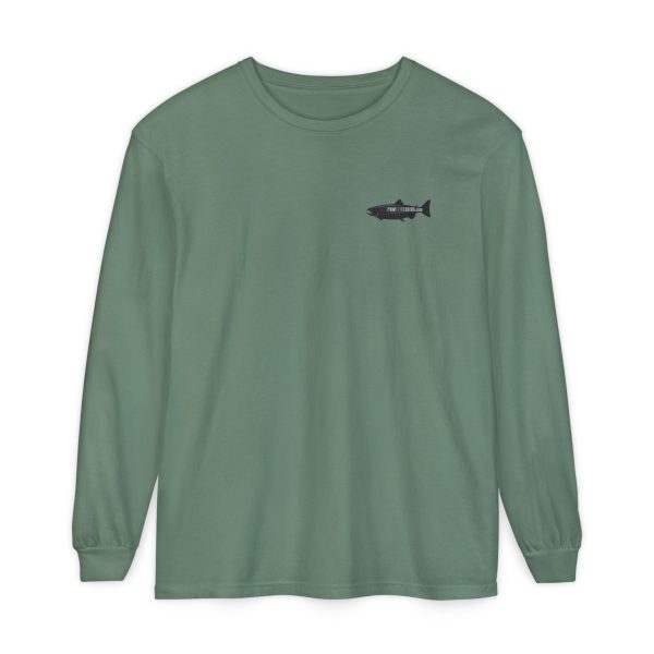 "Odd Year" Pink Salmon PNW Fly Fishing Long Sleeve Tee - BACK PRINT - Image 18