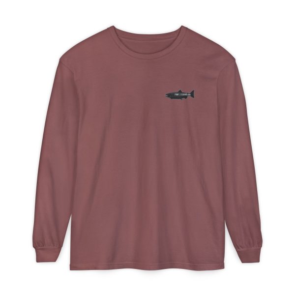 "Odd Year" Pink Salmon PNW Fly Fishing Long Sleeve Tee - BACK PRINT - Image 14