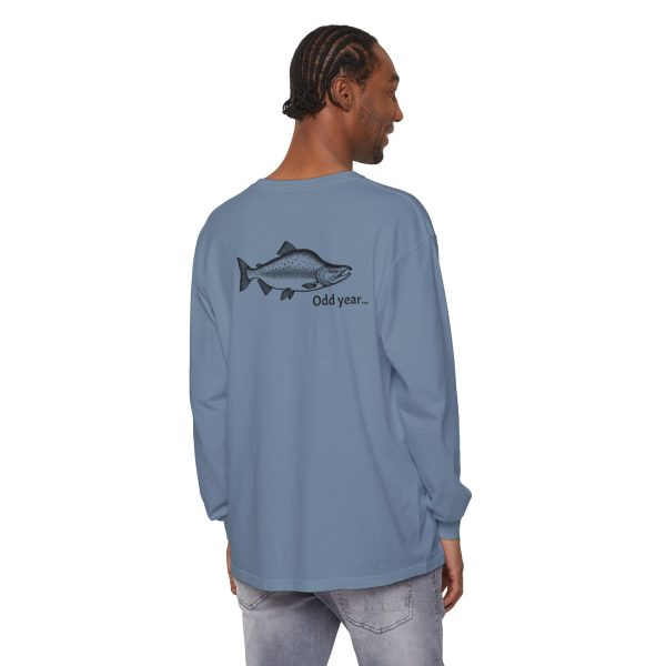 "Odd Year" Pink Salmon PNW Fly Fishing Long Sleeve Tee - BACK PRINT - Image 29