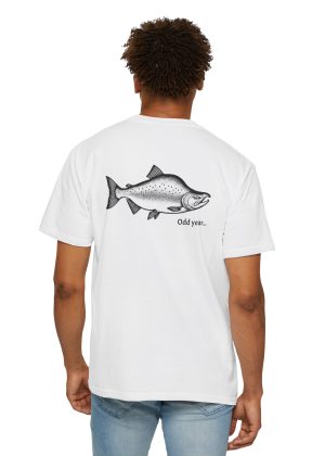"Odd Year" Pink Salmon PNW Fly Fishing BACK PRINT T-Shirt