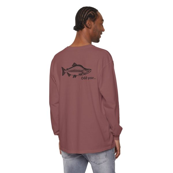 "Odd Year" Pink Salmon PNW Fly Fishing Long Sleeve Tee - BACK PRINT - Image 17