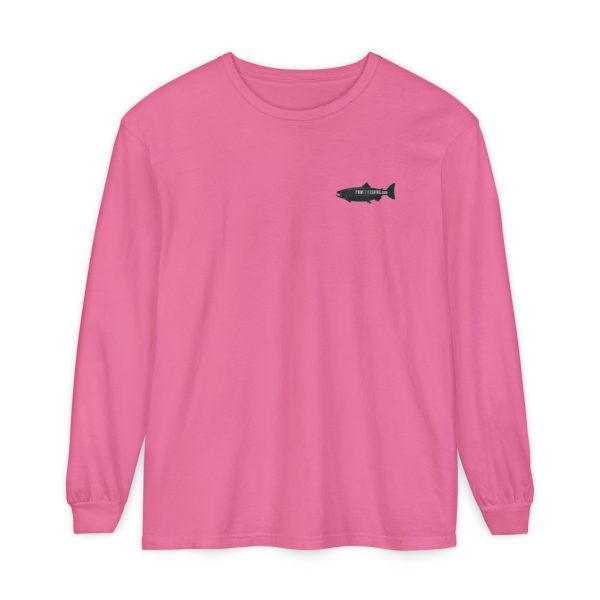 "Odd Year" Pink Salmon PNW Fly Fishing Long Sleeve Tee - BACK PRINT - Image 42