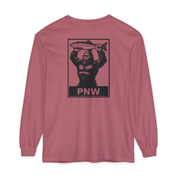 BOBO-SQUATCH PNW Fly Fishing Adventure Long Sleeve T-Shirt - BACK PRINT - Image 34