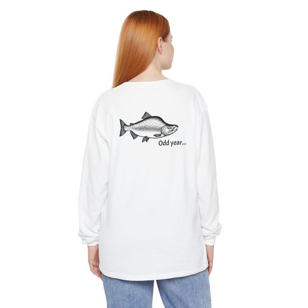 "Odd Year" Pink Salmon PNW Fly Fishing Long Sleeve Tee - BACK PRINT - Image 11