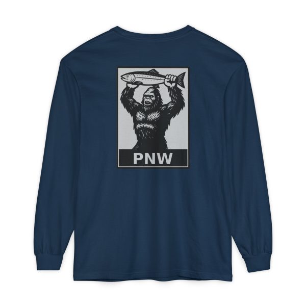 BOBO-SQUATCH PNW Fly Fishing Adventure Long Sleeve T-Shirt - BACK PRINT - Image 43