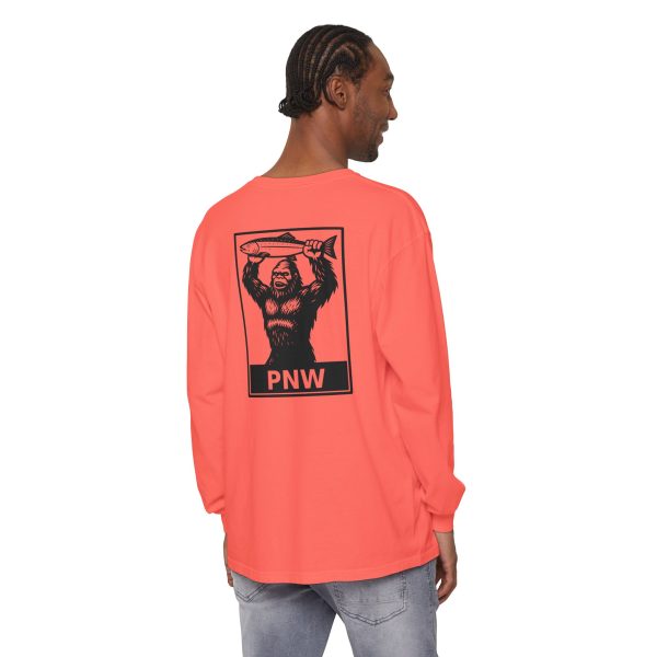 BOBO-SQUATCH PNW Fly Fishing Adventure Long Sleeve T-Shirt - BACK PRINT - Image 7