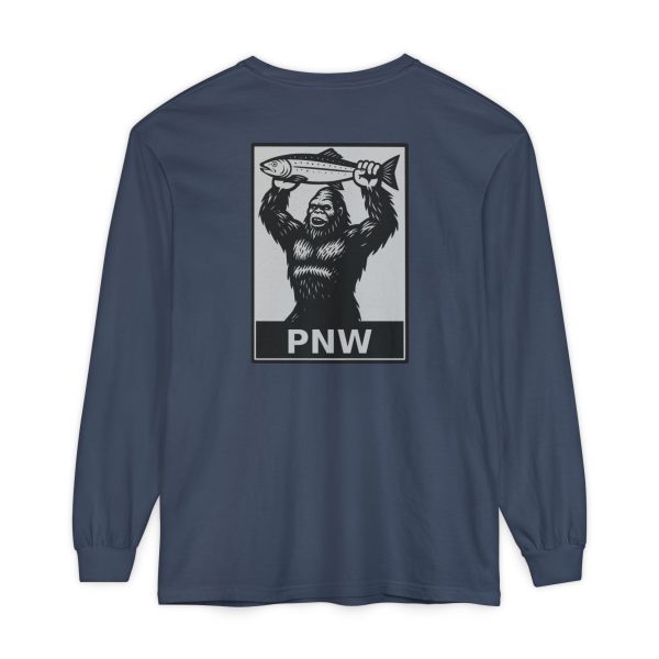 BOBO-SQUATCH PNW Fly Fishing Adventure Long Sleeve T-Shirt - BACK PRINT - Image 38