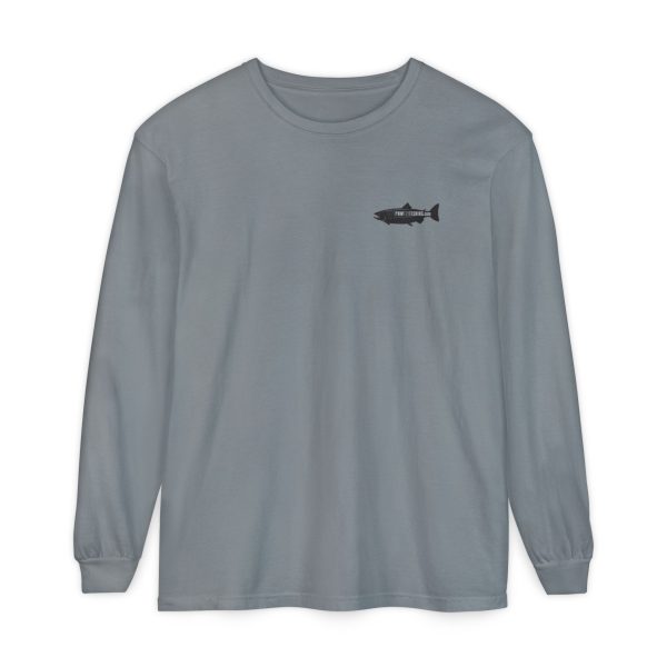 "Odd Year" Pink Salmon PNW Fly Fishing Long Sleeve Tee - BACK PRINT - Image 37