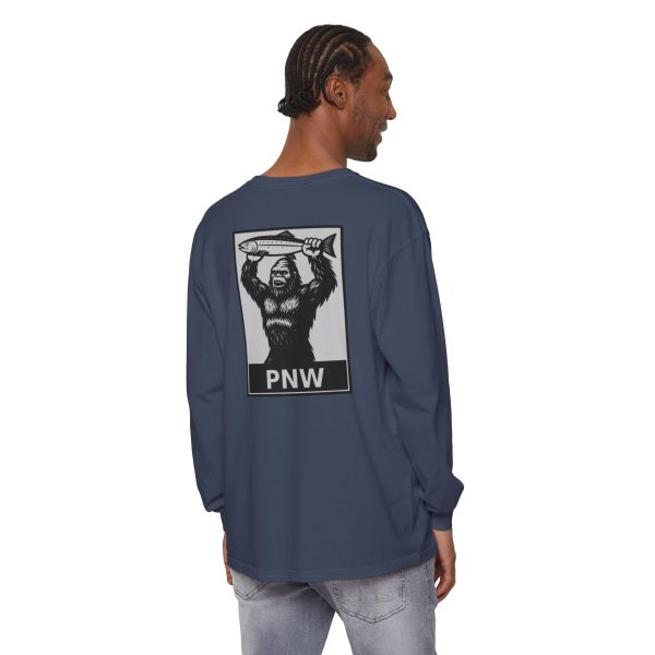 BOBO-SQUATCH PNW Fly Fishing Adventure Long Sleeve T-Shirt - BACK PRINT - Image 40