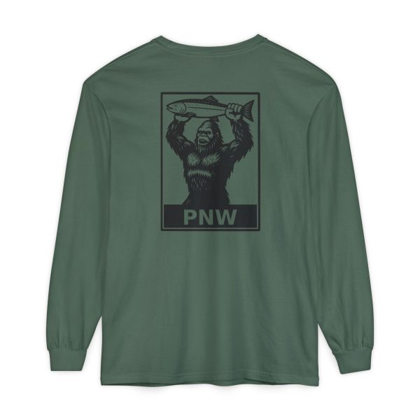 BOBO-SQUATCH PNW Fly Fishing Adventure Long Sleeve T-Shirt - BACK PRINT - Image 30