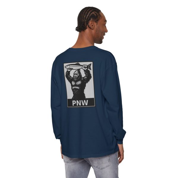 BOBO-SQUATCH PNW Fly Fishing Adventure Long Sleeve T-Shirt - BACK PRINT - Image 45