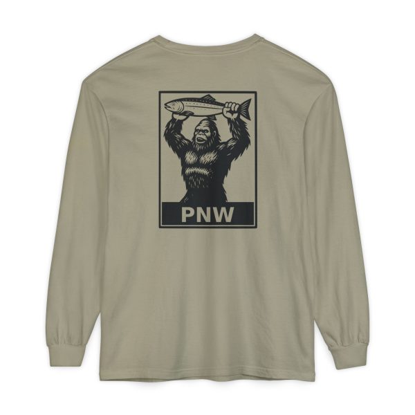 BOBO-SQUATCH PNW Fly Fishing Adventure Long Sleeve T-Shirt - BACK PRINT - Image 4