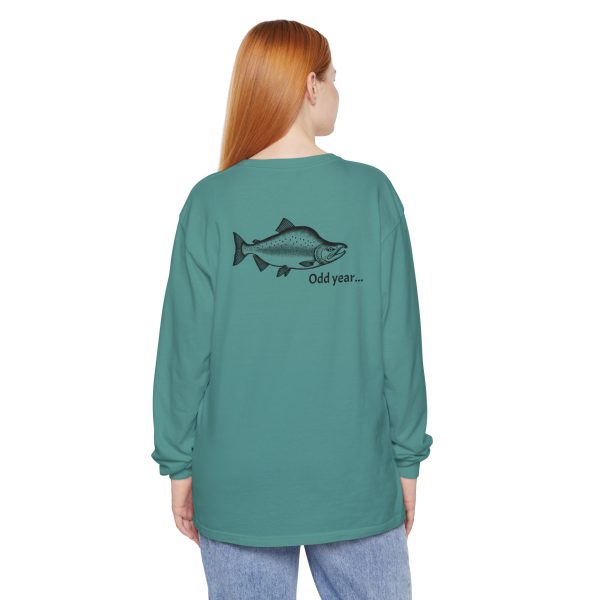 "Odd Year" Pink Salmon PNW Fly Fishing Long Sleeve Tee - BACK PRINT - Image 31