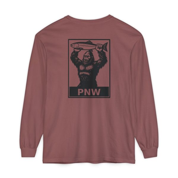 BOBO-SQUATCH PNW Fly Fishing Adventure Long Sleeve T-Shirt - BACK PRINT - Image 10
