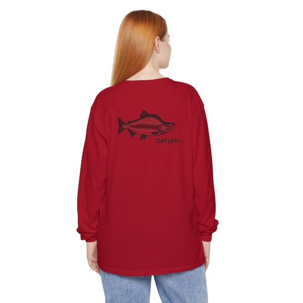 "Odd Year" Pink Salmon PNW Fly Fishing Long Sleeve Tee - BACK PRINT - Image 51