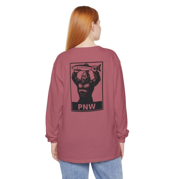 BOBO-SQUATCH PNW Fly Fishing Adventure Long Sleeve T-Shirt - BACK PRINT - Image 36